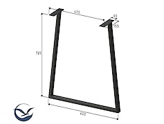 Металева опора (нога) для столу VT-6У 600х723, чорний