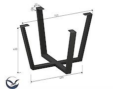 Металева опора для круглого столу VT-9У (50х25), чорний