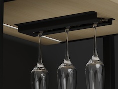 Подвесной держатель бокалов К-1 металлический одинарный, черный