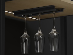 Подвесной держатель бокалов К-1 металлический одинарный, черный