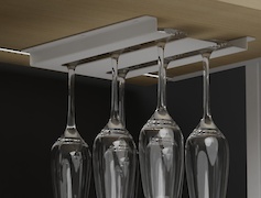 Подвесной держатель бокалов К-1 металлический двойной, белый