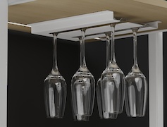 Подвесной держатель бокалов К-1 металлический двойной, белый