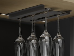 Подвесной держатель бокалов К-1 металлический двойной, графит