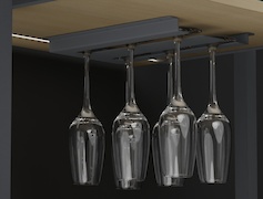 Подвесной держатель бокалов К-1 металлический двойной, графит