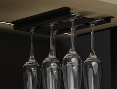 Подвесной держатель бокалов К-1 металлический двойной, черный