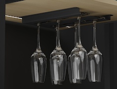 Подвесной держатель бокалов К-1 металлический двойной, черный