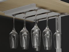 Подвесной держатель бокалов К-1 металлический тройной, белый