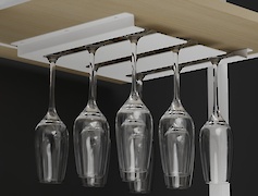 Подвесной держатель бокалов К-1 металлический тройной, белый