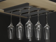 Підвісний тримач келихів К-1 металевий потрійний, графіт