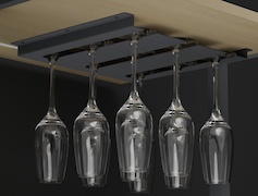 Підвісний тримач келихів К-1 металевий потрійний, графіт