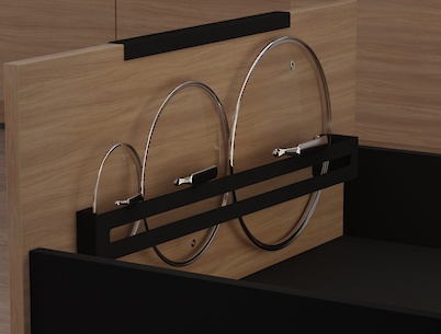 Держатель для крышек K-5 на фасад 600мм, черный