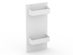 Металлический кухонный органайзер 250мм на фасад с 2 полками, белый