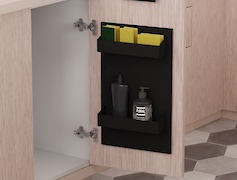 Металлический кухонный органайзер 250мм на фасад с 2 полками, черный