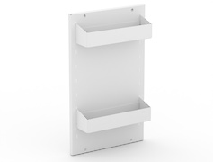 Металлический кухонный органайзер 300мм на фасад с 2 полками, белый