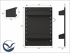 Металлический кухонный органайзер 300мм на фасад с 2 полками, графит