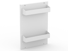 Металлический кухонный органайзер 350мм на фасад с 2 полками, белый