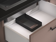 Обід металевий для сифона в ящик під мийку чорний