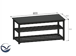 Банкетка металлическая разборная для прихожей 600мм, белая