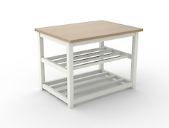 Банкетка металлическая разборная для прихожей 600мм, белая