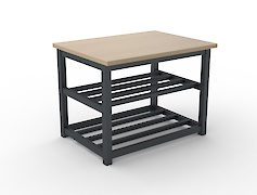 Банкетка металева розбірна в передпокій 600мм, графіт