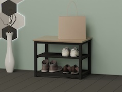 Банкетка металева розбірна в передпокій 600мм, чорна