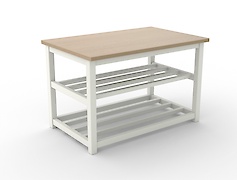 Банкетка металлическая разборная для прихожей 700мм, белая