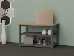 Банкетка металлическая разборная для прихожей 700мм, графит