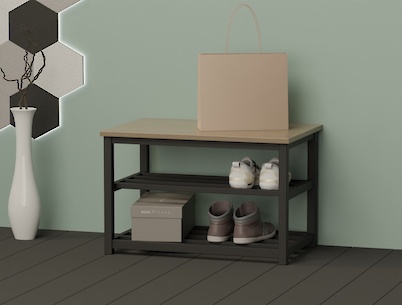 Банкетка металева розбірна в передпокій 700мм, чорна