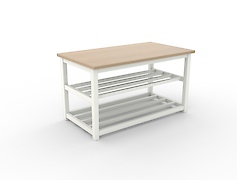 Банкетка металева розбірна в передпокій 800мм, біла