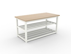 Банкетка металлическая разборная для прихожей 900мм, белая