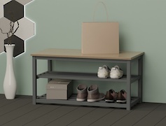 Банкетка металева розбірна в передпокій 900мм, графіт