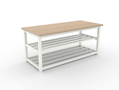 Банкетка металлическая разборная для прихожей 1000мм, белая