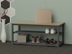 Банкетка металлическая разборная для прихожей 1000мм, графит