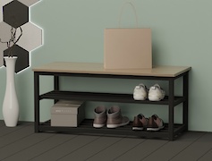 Банкетка металева розбірна в передпокій 1000мм, чорна