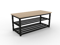 Банкетка металева розбірна в передпокій 1000мм, чорна