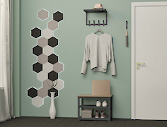 Вішалка металева з полицею для передпокою 400мм, графіт