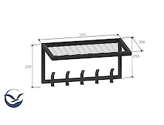 Вішалка металева з полицею для передпокою 500мм, біла