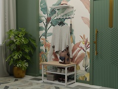 Вішалка металева з полицею для передпокою 500мм, біла