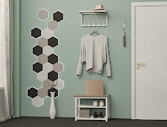 Вішалка металева з полицею для передпокою 500мм, біла