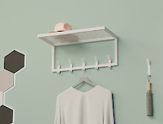 Вішалка металева з полицею для передпокою 600мм, біла