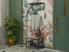 Вішалка металева з полицею для передпокою 600мм, графіт