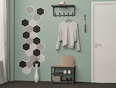 Вішалка металева з полицею для передпокою 600мм, графіт