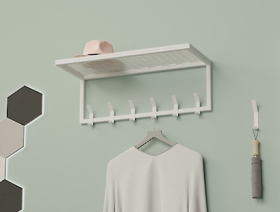 Вешалка металлическая для прихожей 700мм, белый