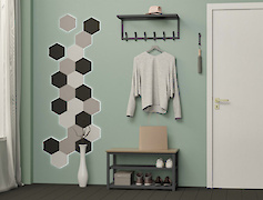 Вішалка металева з полицею для передпокою 700мм, графіт