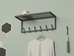 Вішалка металева з полицею для передпокою 700мм, графіт