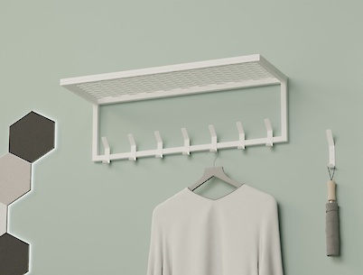 Вешалка металлическая для прихожей 800мм, белый