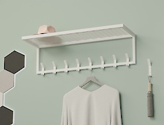 Вішалка металева з полицею для передпокою 900мм, біла