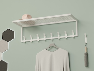 Вешалка металлическая для прихожей 900мм, белый