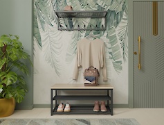 Вішалка металева з полицею для передпокою 900мм, графіт