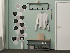 Вішалка металева з полицею для передпокою 900мм, графіт